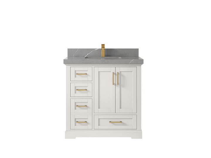 Boston 36" W x 22" D Center Sink Vanity for Modern Bathroom Spaces - photo 32