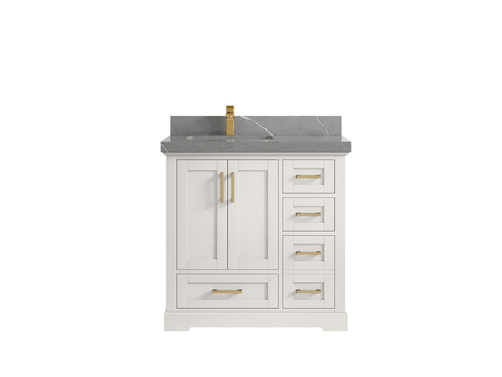 Boston 36 in. W x 22 in. D Left Offset Sink Bathroom Vanity - photo 31