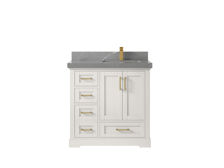 Boston 36 in. W x 22 in. D Right Offset Sink Bathroom Vanity - photo 33