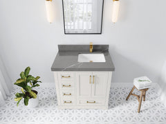 Boston 36 in. W x 22 in. D Right Offset Sink Bathroom Vanity - photo 32