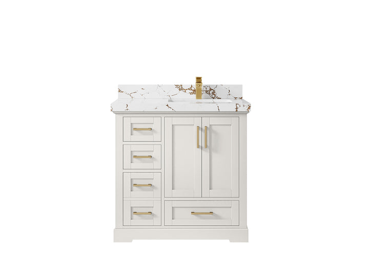 Boston 36 in. W x 22 in. D Right Offset Sink Bathroom Vanity - photo 35