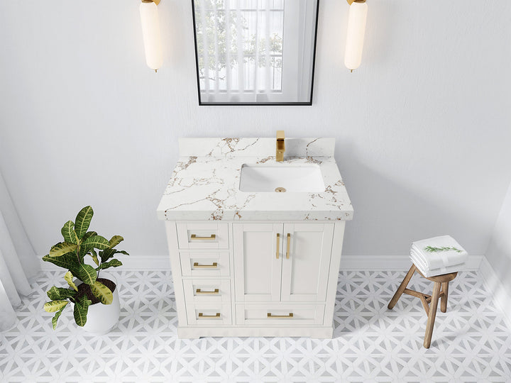Boston 36 in. W x 22 in. D Right Offset Sink Bathroom Vanity - photo 34