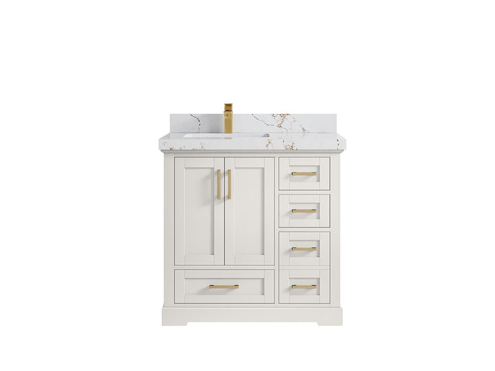Boston 36 in. W x 22 in. D Left Offset Sink Bathroom Vanity - photo 35