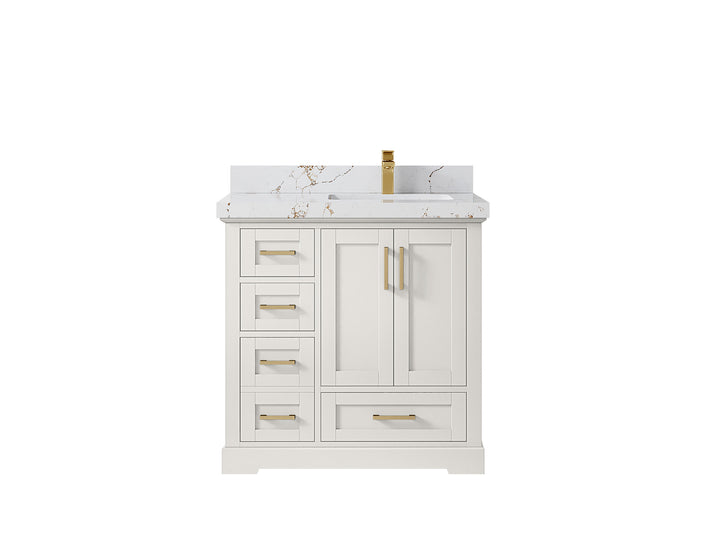Boston 36 in. W x 22 in. D Right Offset Sink Bathroom Vanity - photo 37