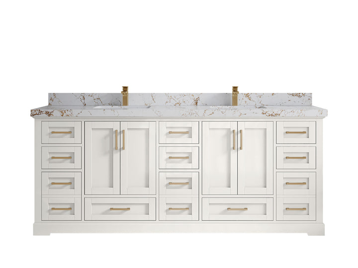 Boston 84 in. W x 22 in. D Double Sink Bathroom Vanity - photo 37