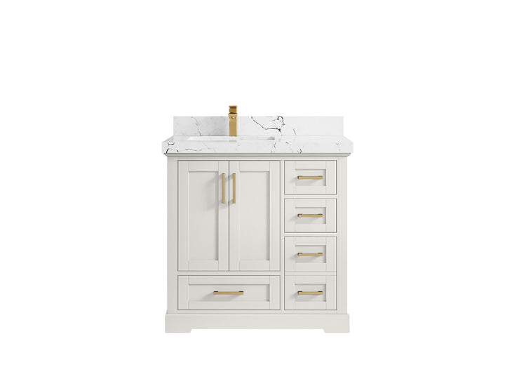 Boston 36 in. W x 22 in. D Left Offset Sink Bathroom Vanity - photo 37