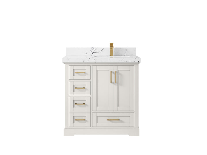Boston 36 in. W x 22 in. D Right Offset Sink Bathroom Vanity - photo 39