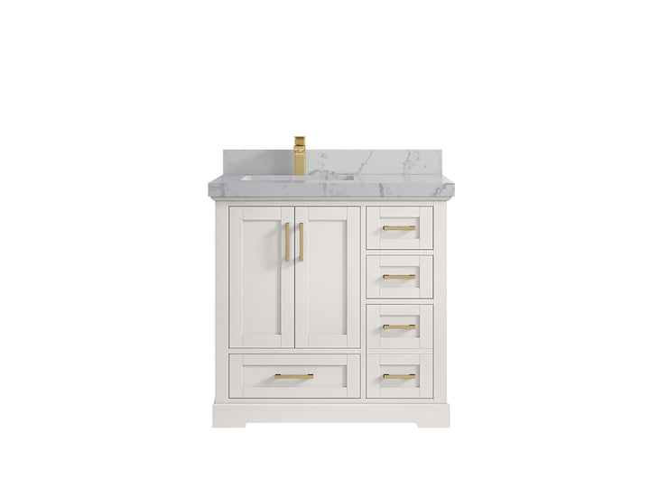 Boston 36 in. W x 22 in. D Left Offset Sink Bathroom Vanity - photo 39