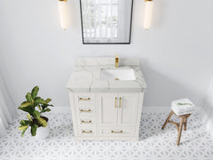 Boston 36 in. W x 22 in. D Right Offset Sink Bathroom Vanity - photo 40