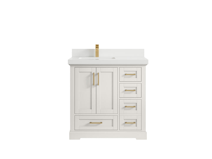 Boston 36 in. W x 22 in. D Left Offset Sink Bathroom Vanity - photo 41