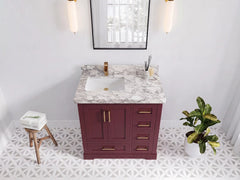Boston 36 in. W x 22 in. D Left Offset Sink Bathroom Vanity - photo 28