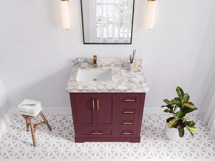 Boston 36 in. W x 22 in. D Left Offset Sink Bathroom Vanity - photo 29