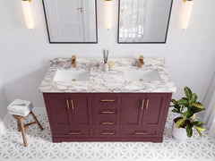 Boston 60 in. W x 22 in. D Double Sink Bathroom Vanity - photo 29