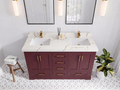 Boston 60 in. W x 22 in. D Double Sink Bathroom Vanity - photo 5