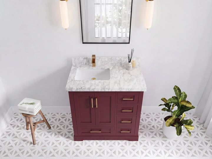 Boston 36 in. W x 22 in. D Left Offset Sink Bathroom Vanity - photo 7