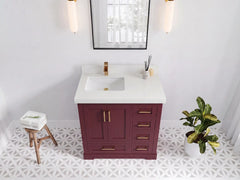 Boston 36 in. W x 22 in. D Left Offset Sink Bathroom Vanity - photo 7