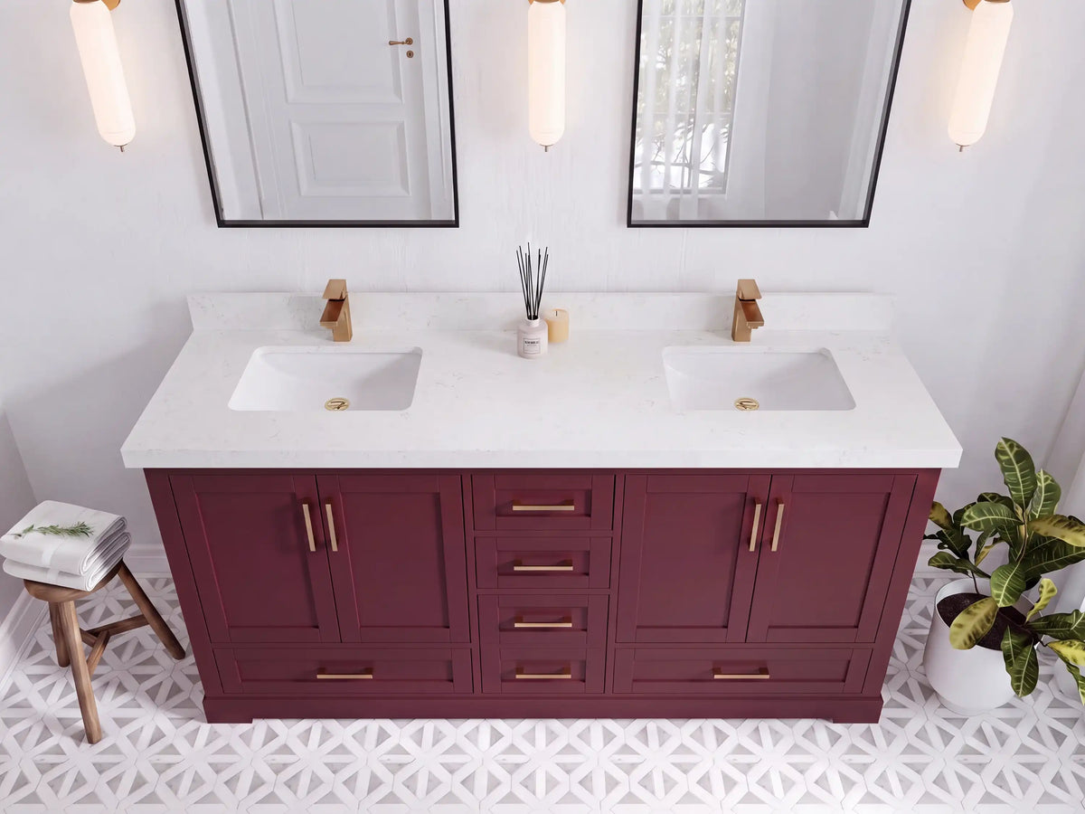 Boston 72 in. W x 22 in. D Double Sink Bathroom Vanity