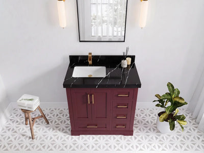 Boston 36 in. W x 22 in. D Left Offset Sink Bathroom Vanity