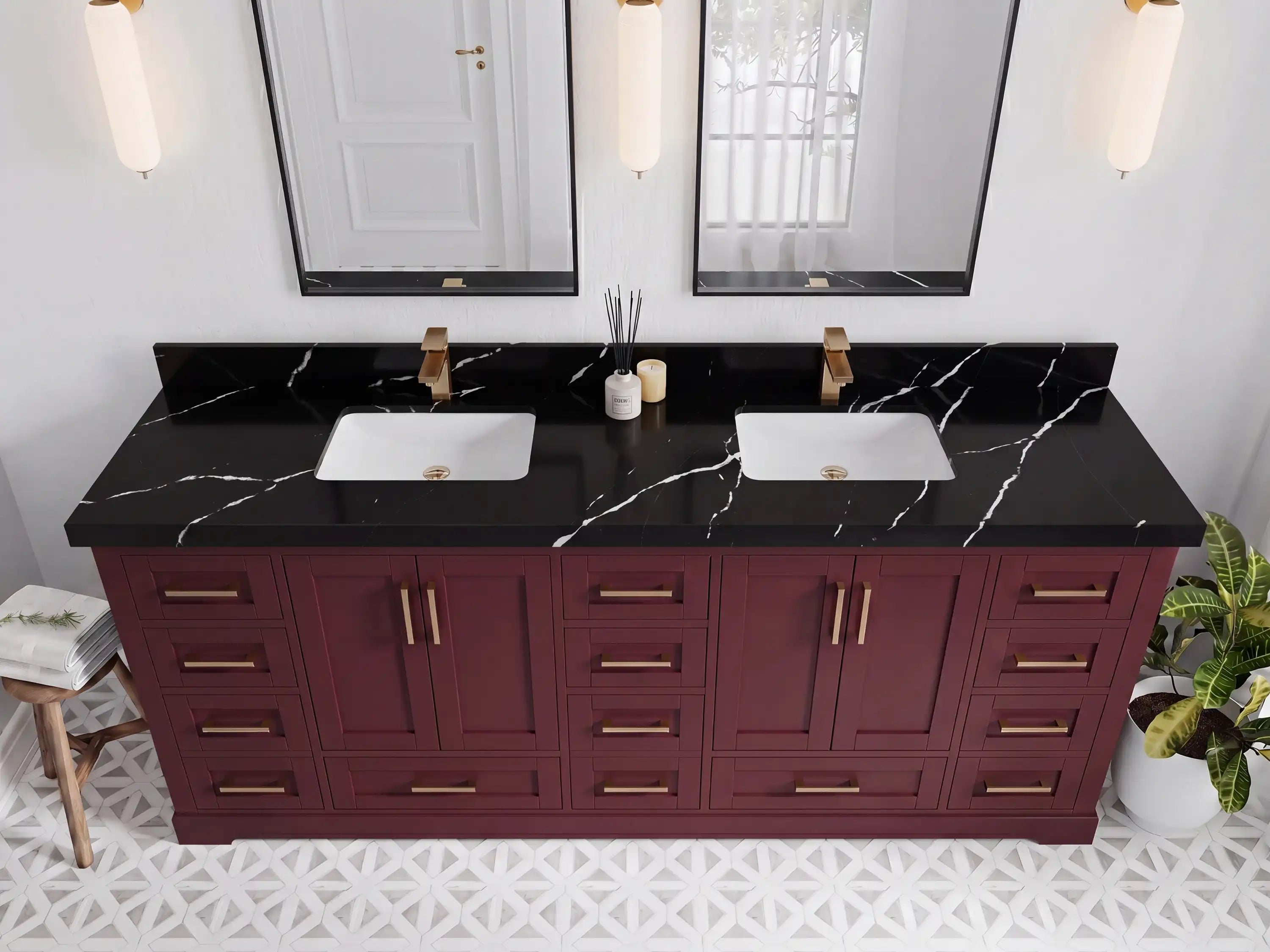 Boston 84 in. W x 22 in. D Double Sink Bathroom Vanity