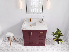 Boston 36 in. W x 22 in. D Left Offset Sink Bathroom Vanity - photo 9