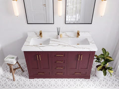Boston 60 in. W x 22 in. D Double Sink Bathroom Vanity - photo 22