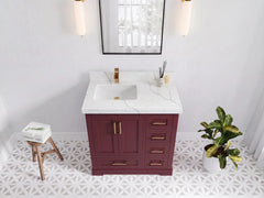 Boston 36 in. W x 22 in. D Left Offset Sink Bathroom Vanity - photo 10