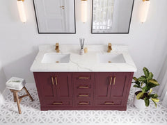 Boston 60 in. W x 22 in. D Double Sink Bathroom Vanity - photo 9