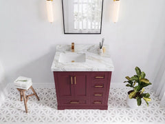 Boston 36 in. W x 22 in. D Left Offset Sink Bathroom Vanity - photo 12