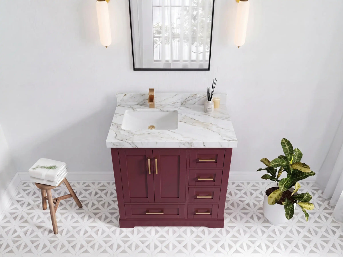 Boston 36 in. W x 22 in. D Left Offset Sink Bathroom Vanity