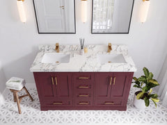 Boston 60 in. W x 22 in. D Double Sink Bathroom Vanity - photo 11