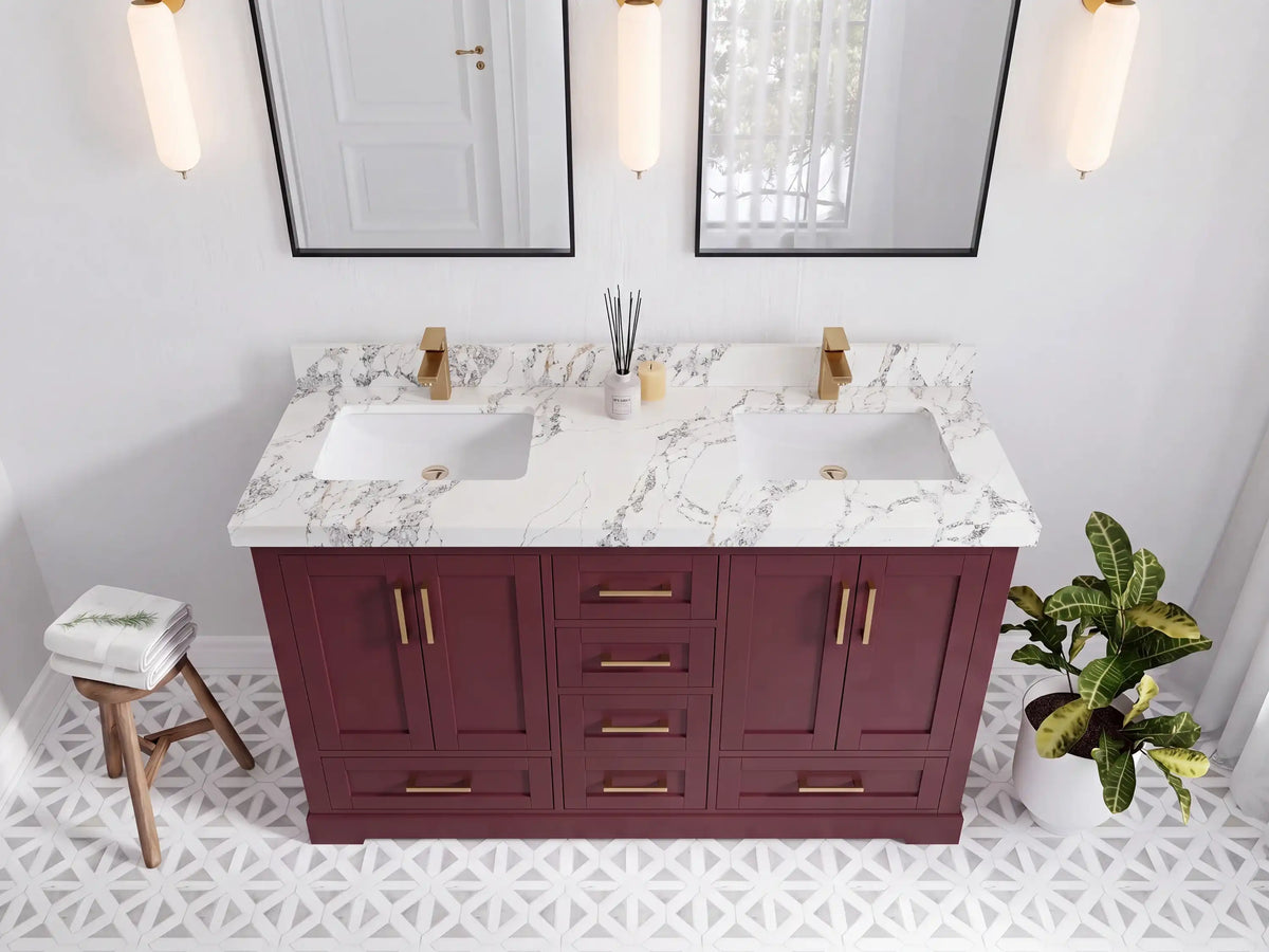 Boston 60 in. W x 22 in. D Double Sink Bathroom Vanity