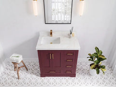 Boston 36 in. W x 22 in. D Left Offset Sink Bathroom Vanity - photo 13