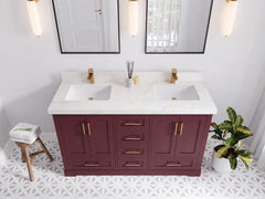 Boston 60 in. W x 22 in. D Double Sink Bathroom Vanity - photo 12