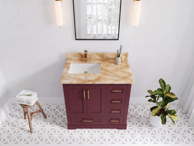 Boston 36 in. W x 22 in. D Left Offset Sink Bathroom Vanity