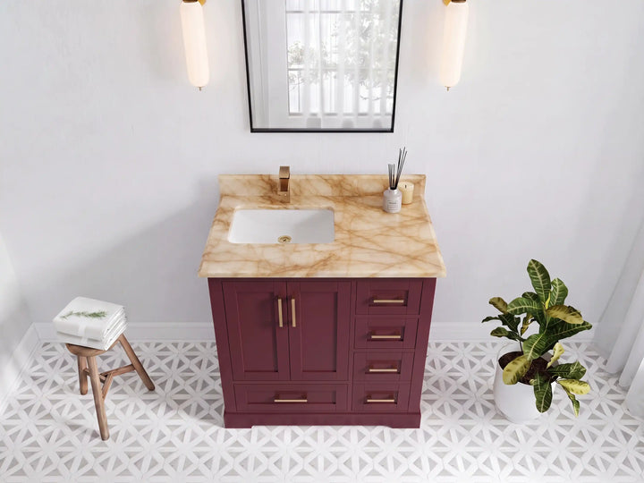 Boston 36 in. W x 22 in. D Left Offset Sink Bathroom Vanity - photo 30