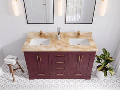 Boston 60 in. W x 22 in. D Double Sink Bathroom Vanity - photo 28
