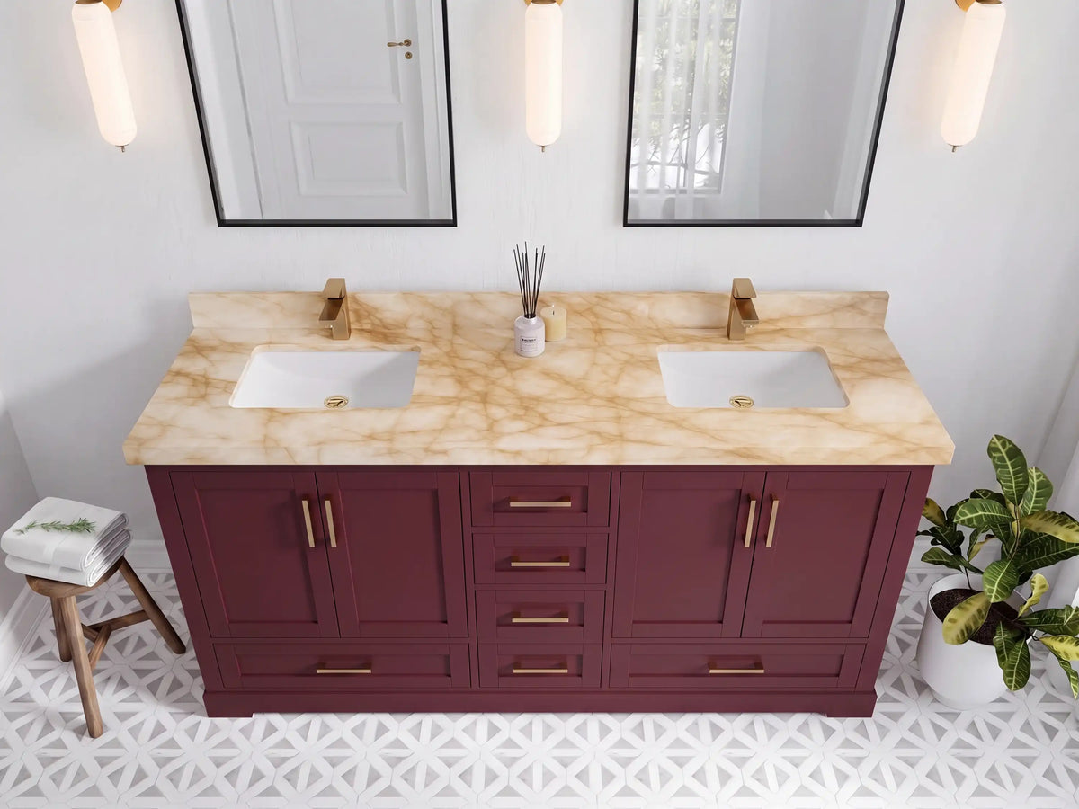 Boston 72 in. W x 22 in. D Double Sink Bathroom Vanity