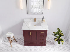 Boston 36 in. W x 22 in. D Center Sink Bathroom Vanity - photo 24