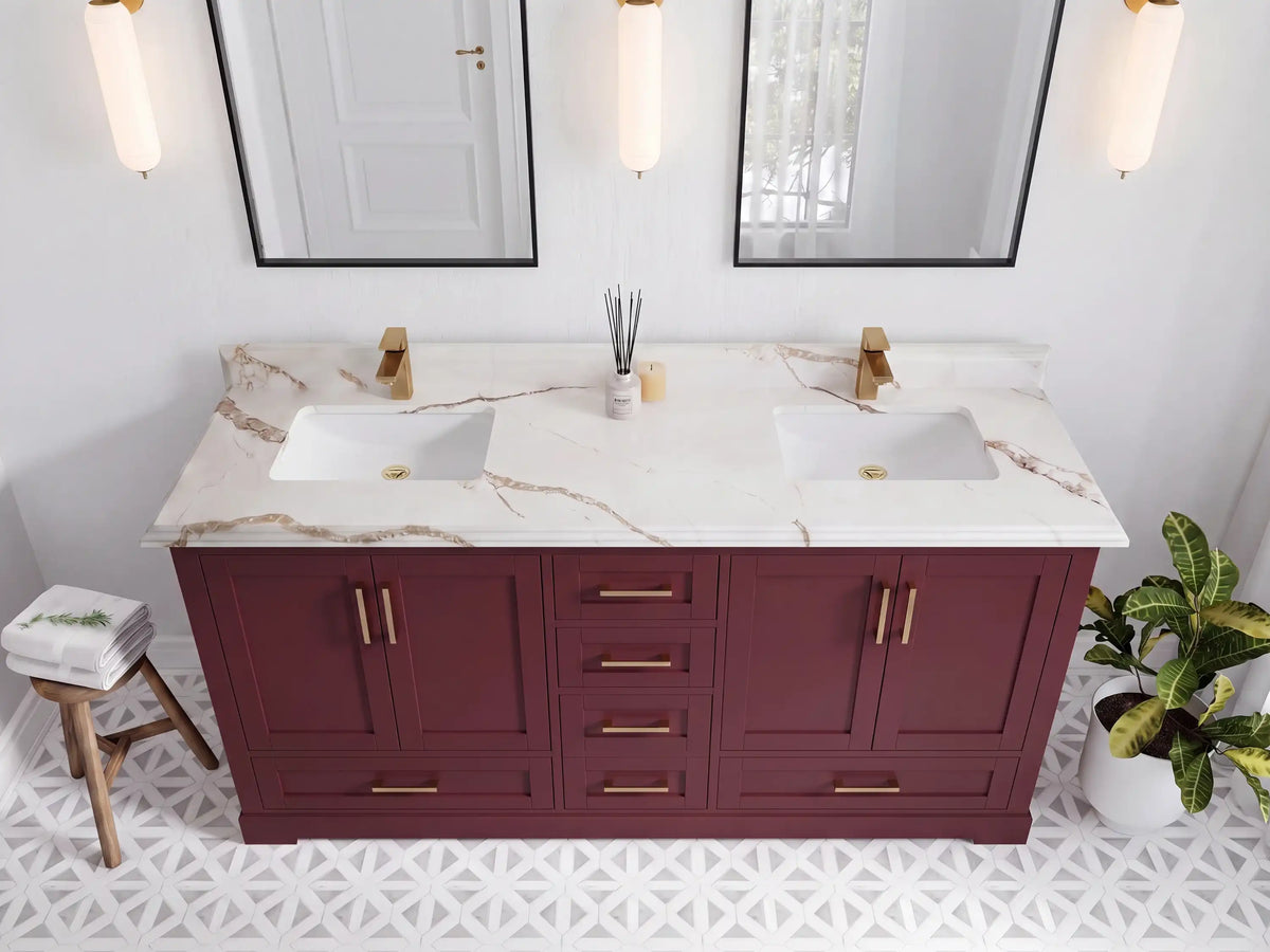 Boston 72 in. W x 22 in. D Double Sink Bathroom Vanity