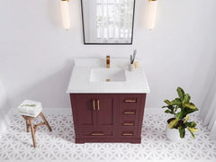 Boston 36 in. W x 22 in. D Center Sink Bathroom Vanity - photo 25