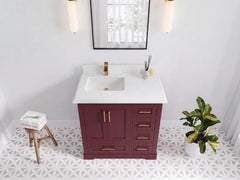 Boston 36 in. W x 22 in. D Left Offset Sink Bathroom Vanity - photo 25