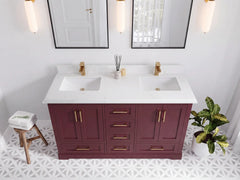 Boston 60 in. W x 22 in. D Double Sink Bathroom Vanity - photo 25