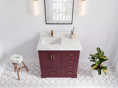 Boston 36 in. W x 22 in. D Left Offset Sink Bathroom Vanity - photo 26