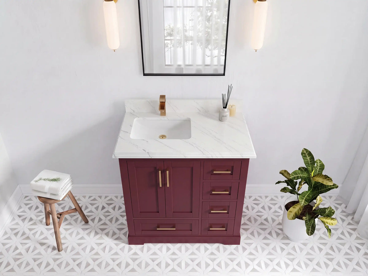 Boston 36 in. W x 22 in. D Left Offset Sink Bathroom Vanity