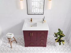 Boston 36 in. W x 22 in. D Left Offset Sink Bathroom Vanity - photo 27