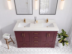 Boston 60 in. W x 22 in. D Double Sink Bathroom Vanity - photo 30
