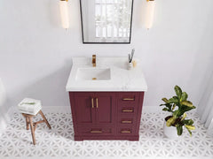 Boston 36 in. W x 22 in. D Left Offset Sink Bathroom Vanity - photo 14