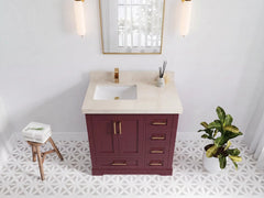 Boston 36 in. W x 22 in. D Left Offset Sink Bathroom Vanity - photo 15