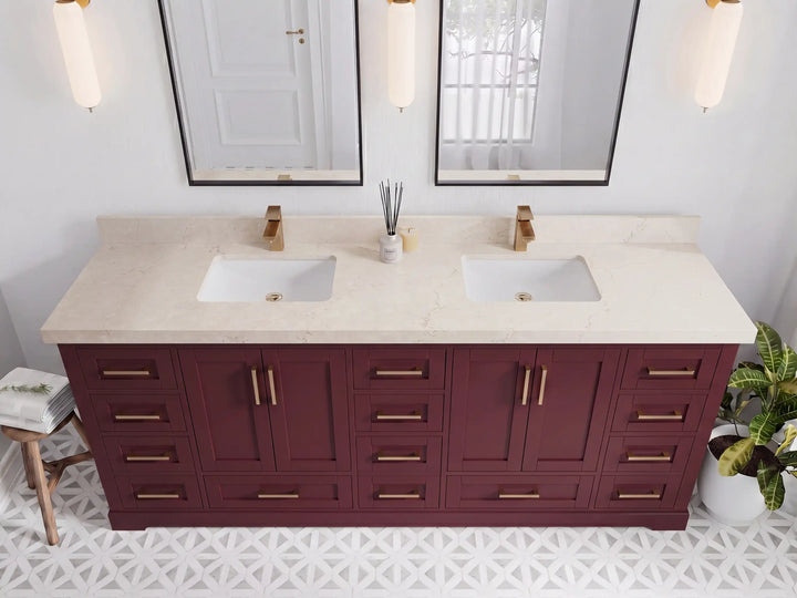 Boston 84 in. W x 22 in. D Double Sink Bathroom Vanity - photo 16