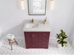 Boston 36 in. W x 22 in. D Left Offset Sink Bathroom Vanity - photo 30